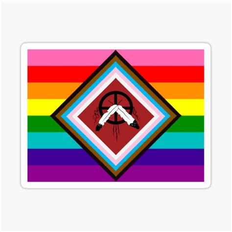 "Two Spirit LGBTQ2A+ Pride Flag White Border" Sticker by ...