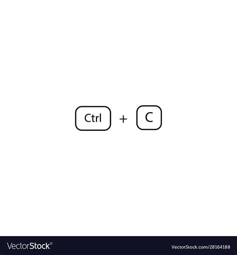 Keyboard shortcut ctrl c sign copy eps ten Vector Image