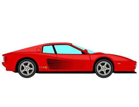 Dessin de Ferrari Testarossa vectoriel | Vecteurs publiques