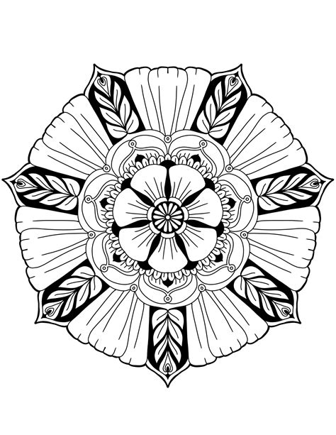 Big Flower Mandala 1 - Free digital download (difficulty: easy) | Karyn Lewis Illustration