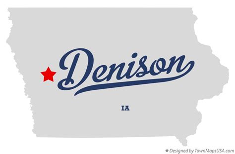 Map of Denison, IA, Iowa