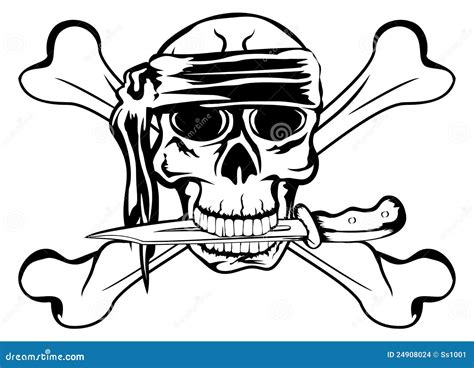 Pirate with dagger stock vector. Illustration of bone - 24908024