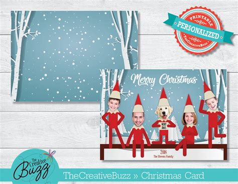 Elf Yourself Merry Christmas Greeting Card With Personalized - Etsy