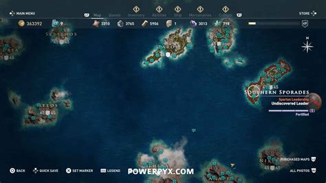 Assassin's Creed Odyssey Orichalcum Fragment Locations Map