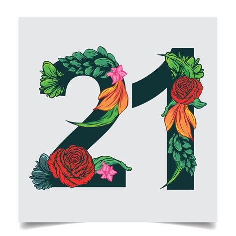 Numbers Vector Colorful Flower Font Stock illustration art 11187068 ...