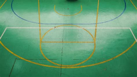 Green Basketball Court Seen from Above Stock Image - Image of markings ...