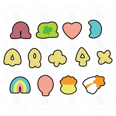 Lucky Charms Cereal Shapes Pieces Cricut Files Pot of Gold - Etsy