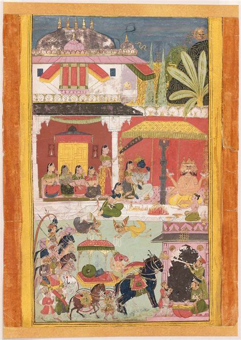 Khambavati Ragini. Opaque watercolor on paper, Mewar, Rajasthan ...