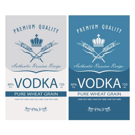 Premium Vector | Vodka labels set