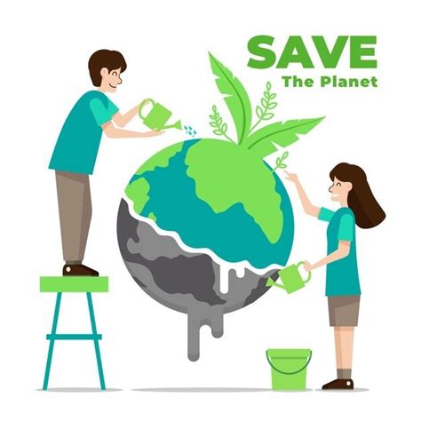 Premium Vector | Illustration with save the planet design | Planet ...