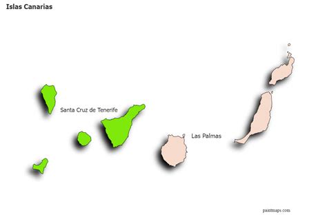 Islas Canarias Mapa En Blanco