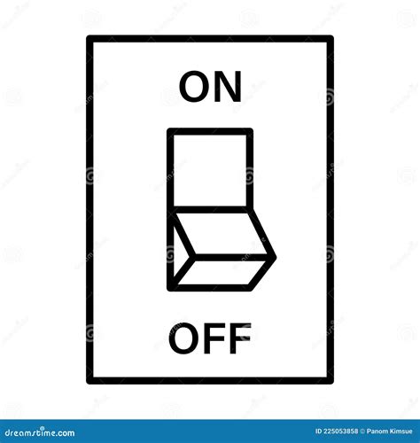 Electric Switch Outline Icon Vector. Power Off Linear Style Sign Toggle Switch Off Position for ...