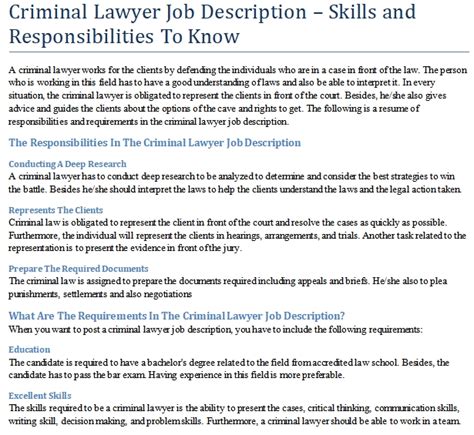 Criminal Lawyer Job Description – Skills and Responsibilities To Know ...