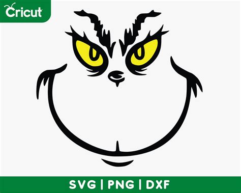 Grinch Face Svg Grinch Face Silhouette Grinch Face Svg - Etsy