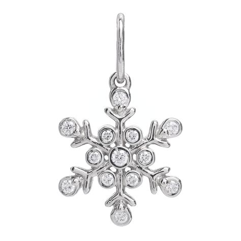 TIFFANY Platinum Diamond Snowflake Charm 753685 | FASHIONPHILE