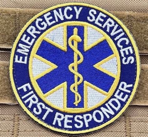 Emergency First-responder Patch 3 Inch Embroidered Velkro hook Loop ...