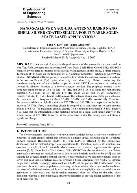 (PDF) Nano-Scale Vee Yagi-UDA Antenna Based Nano Shell-Silver Coated ...