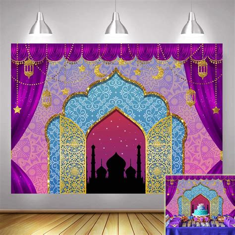 Buy Aladdin Backdrop Photography Arabian Moroccan Nights Birthday Party Magic Genie Indian ...