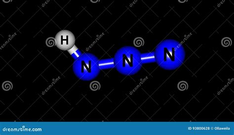 Hydrazoic Acid Molecular Structure Isolated on Black Stock Illustration - Illustration of ...