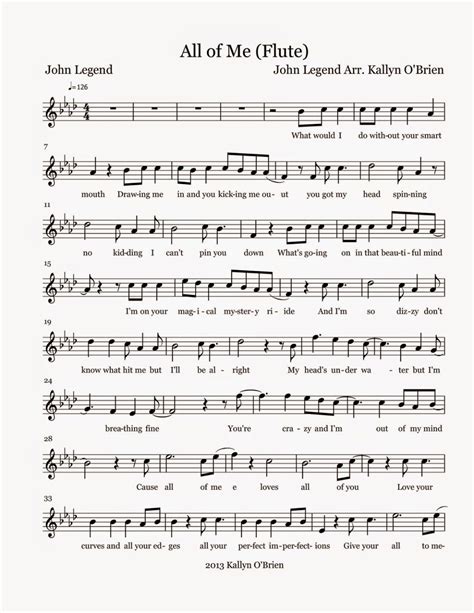 Flute Sheet Music: All of Me - Sheet Music | Flute sheet music, Sheet ...