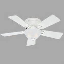 Hunter Conroy 42 in. Indoor White Low Profile Ceiling Fan with Light ...