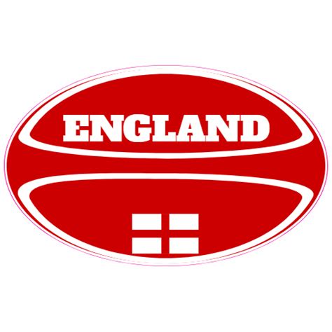 England Red Rugby Ball Sticker - U.S. Custom Stickers