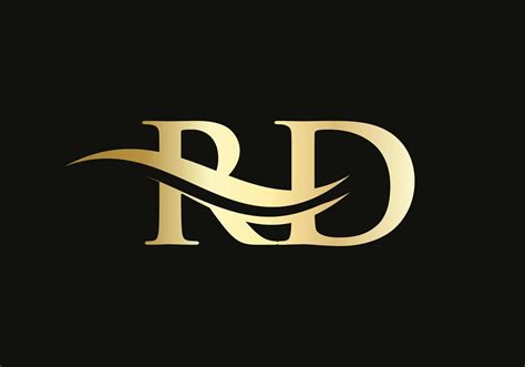 Gold RD letter logo design. RD logo design with creative and modern ...