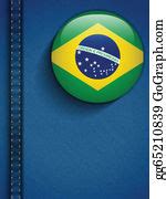 2 Vector Brazil Flag Button In Jeans Pocket Clip Art | Royalty Free - GoGraph