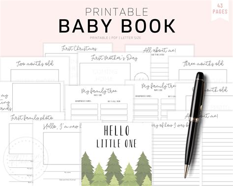 Baby Book Printable Baby Book Pages Baby Memory Book Baby | Etsy