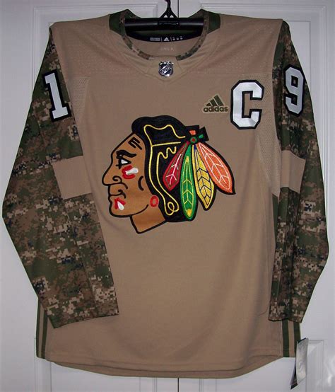 TOEWS Military Camo Khaki Chicago Blackhawks 258J Adidas NHL Authentic ...