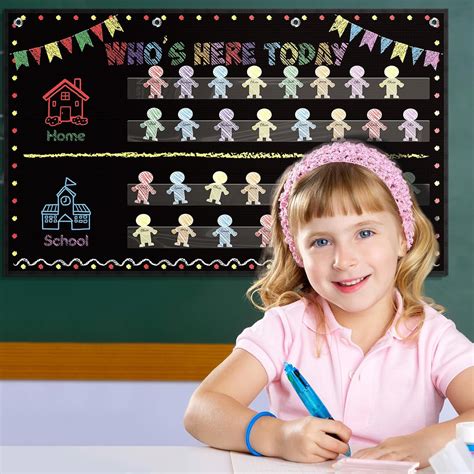 Amazon.com: Jetec Classroom Attendance Chart Helping Hands Pocket Chart with 54 People Cards ...