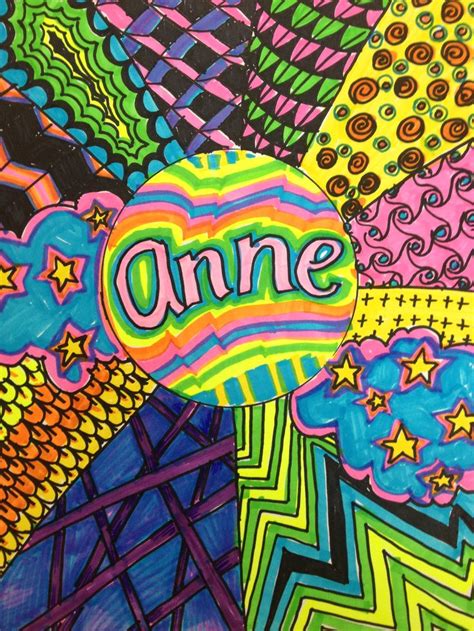 Zentangle Sketchbook cover design using neon sharpie highlighter ...