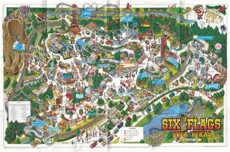 1970S Six Flags Over Texas Map. This Is How The Park Looked When I - Six Flags Over Texas Map ...