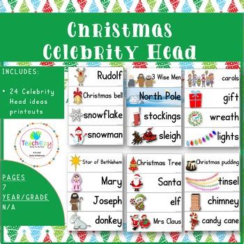 Christmas Game Celebrity Head by TeachEzy | TPT