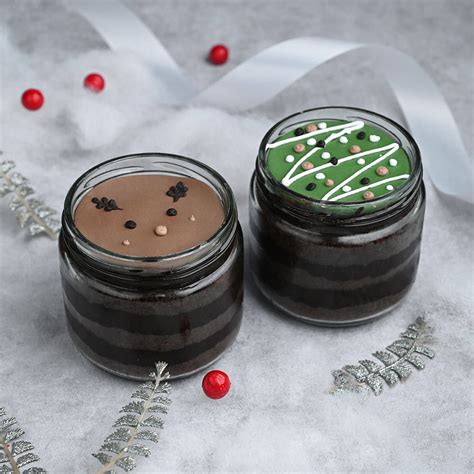 Buy Two Xmas Chocolate Jar Cakes Online - Order Now