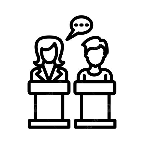 Debate Line Icon Vector, Conversation, Debate, Discussion PNG and Vector with Transparent ...