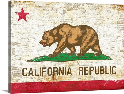 Distressed California State Bear Flag Photo Canvas Print | Great Big Canvas