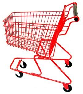 Kids Metal Shopping Cart - Mini Commercial Grocery Wagon