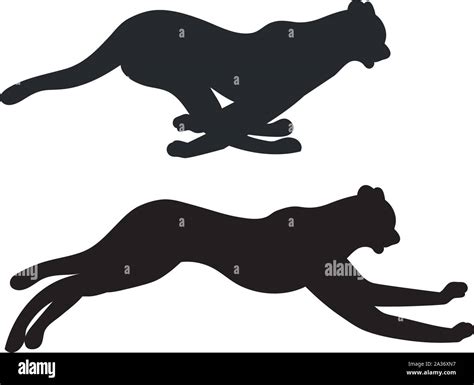 Stylized cheetah silhouette in running pose design illustration Stock Vector Image & Art - Alamy