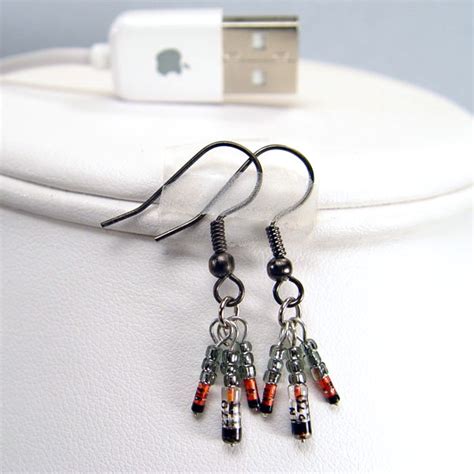 Black Germanium Diode Earrings | Stewart Jewelry Designs