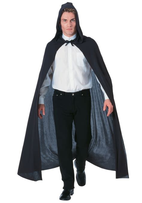 Black Hooded Cape for Adults