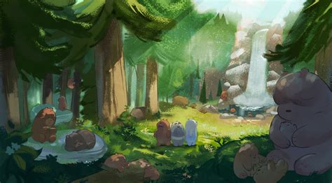 We Bare Bears Cartoon Forest Bears Wallpaper - Resolution:4096x2272 ...