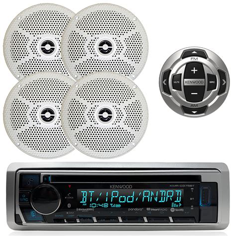 JVC Kenwood Single DIN CD Bluetooth Radio,4x 6.5 Round White Speakers ...