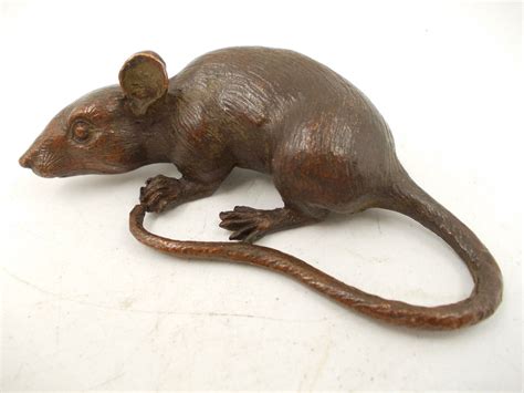 Bronze Rat Statue, Collectible Rat Rodent Home Animal Art, Rat Mutant ...