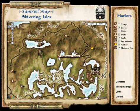 Interactive Oblivion and Shivering Isles Map realized by Leonardo Gandini