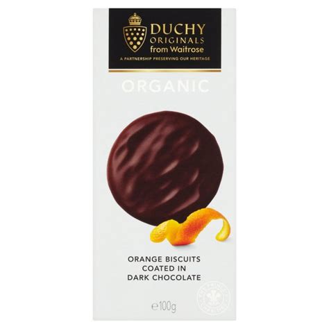 Waitrose Duchy Organic Dark Chocolate Orange Biscuits 100g from Ocado