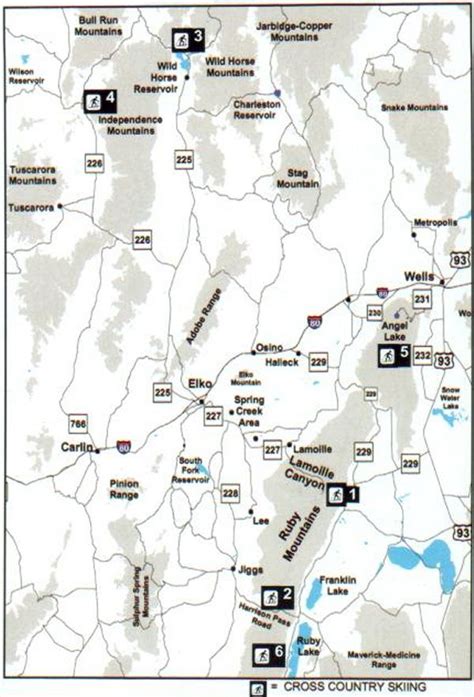 Cross-country Skiing Elko County Nevada Map - Elko NV • mappery