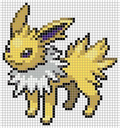 135 Jolteon | Pokemon cross stitch, Pokemon cross stitch patterns ...