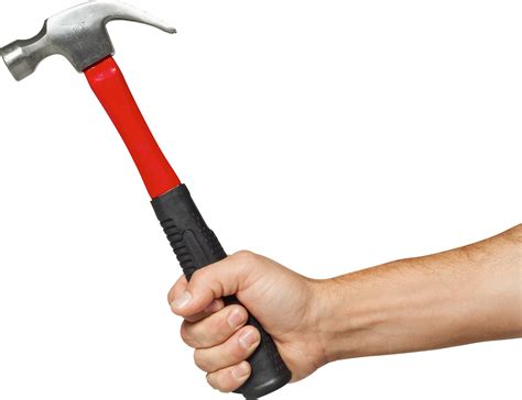 Hammer in hand PNG image