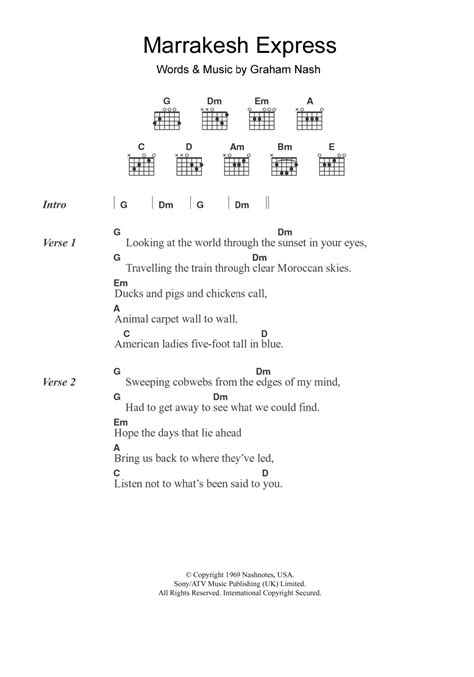 Marrakesh Express by Crosby, Stills & Nash - Guitar Chords/Lyrics - Guitar Instructor